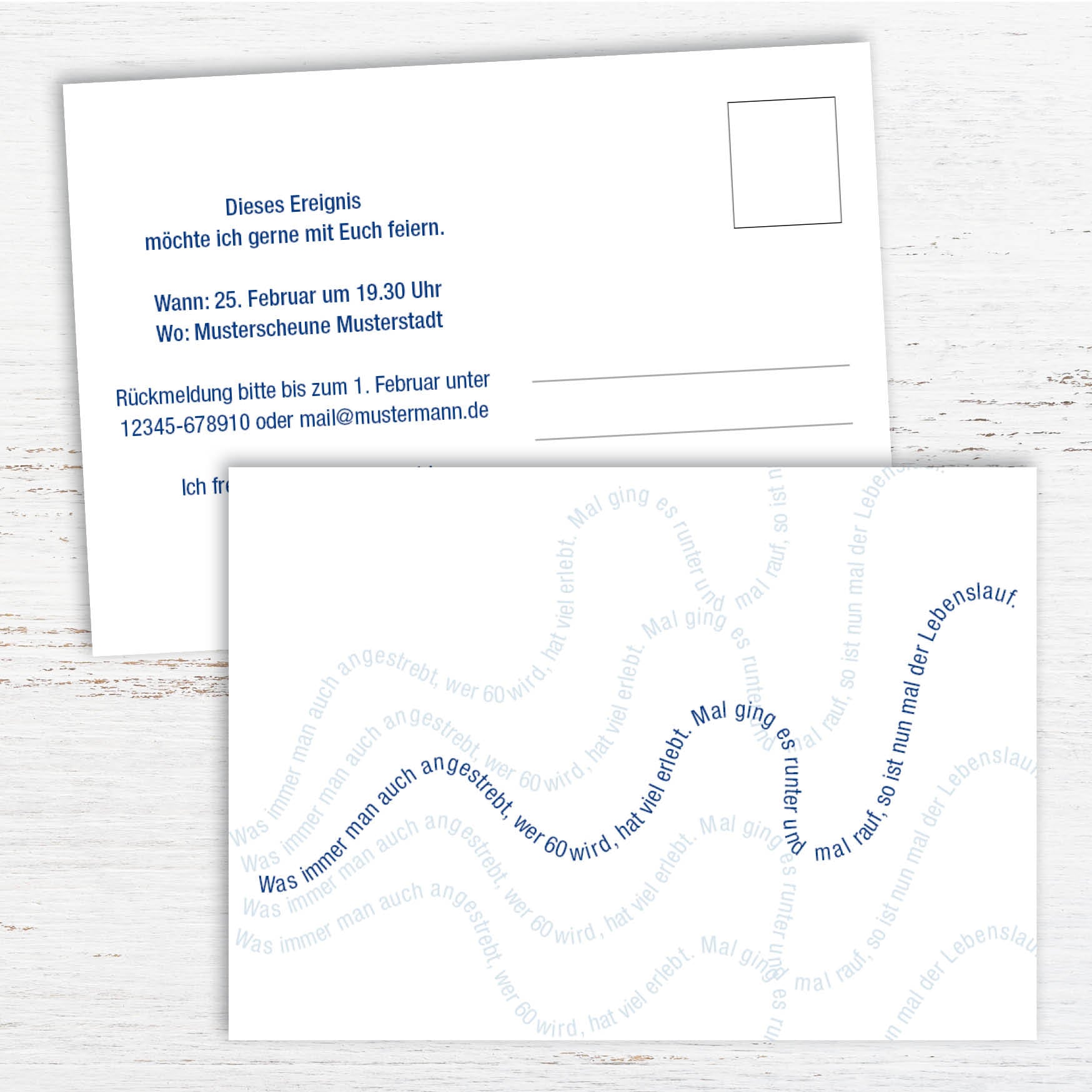 Einladung zum 60. Geburtstag: Lebenslauf Individuelle Einladung